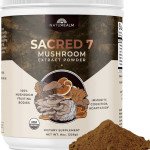 SACRED 7 Mushroom Extract Powder - USDA Organic - Lion's Mane, Reishi, Cordyceps, Maitake, Shiitake, Turkey Tail, Chaga - 8 Oz - Supplement