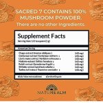 SACRED 7 Mushroom Extract Powder - USDA Organic - Lion's Mane, Reishi, Cordyceps, Maitake, Shiitake, Turkey Tail, Chaga - 8 Oz - Supplement